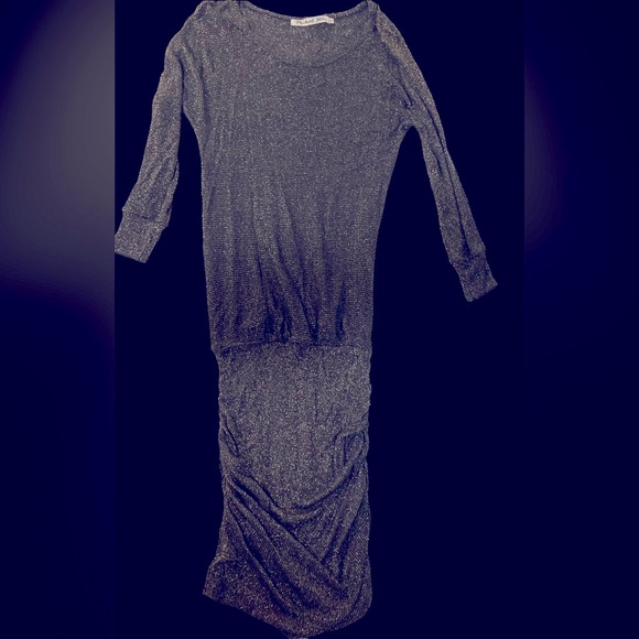 Michael Stars Gold and Black Lurex Dress-M - Picture 2 of 4